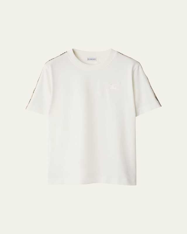 Check Shoulder-Stripe EKD Short-Sleeve T-Shirt